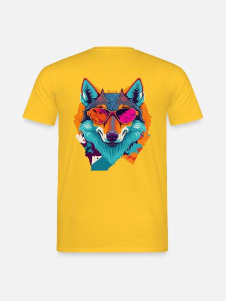 Retro Wolf Revolt - Men's T-Shirt - yellow