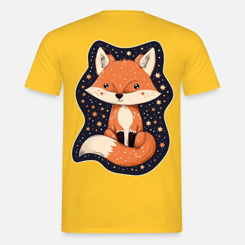 Fuchs mit Sternen - Männer T-Shirt - Gelb
