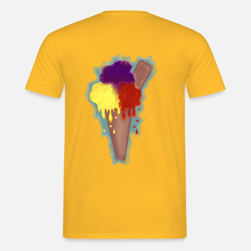 Regenbogen Eis  - Männer T-Shirt - Gelb