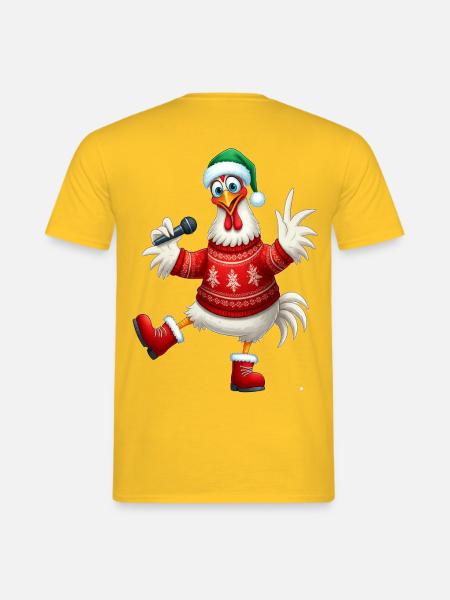 Holiday Singing Hen Sweater - Men's T-Shirt - yellow