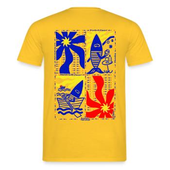 Quadre Provence Méditerranée pop art coloré - T-shirt homme - jaune - Dos - AI Model Male 178 dark (178cm)