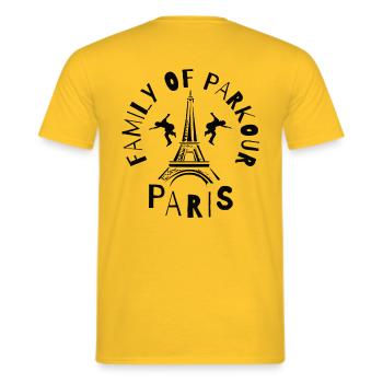Family of Parkour Paris - Männer T-Shirt - Gelb - Hinten - AI Model Male 178 dark (178cm)