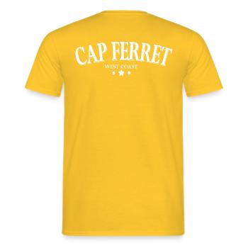Cap Ferret West Coast France - T-shirt homme - jaune - Dos - AI Model Male 178 dark (178cm)