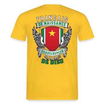 Guadeloupéen Grâce de Dieu - T-shirt homme - jaune - Dos - AI Model Male 178 dark (178cm)