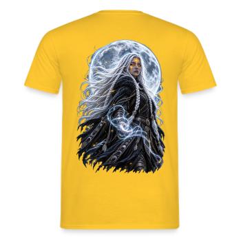 Tochter des Mondes - Männer T-Shirt - Gelb - Hinten - AI Model Male 178 dark (178cm)