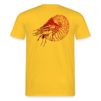 Nautilus ROT Tauchen Taucher DIVE Scuba - Männer T-Shirt - Gelb - Hinten - AI Model Male 178 dark (178cm)