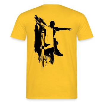 Footbag Hacky Sack Noir - T-shirt homme - jaune - Dos - AI Model Male 178 dark (178cm)