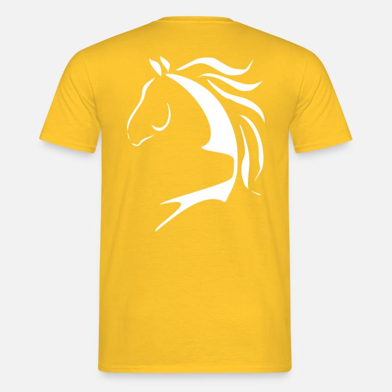 Pferdekopf, Pferdedesign, Pferd, Pferde - Männer T-Shirt - Gelb