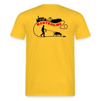Mantrailing Skyline Man Personnalisable! - T-shirt homme - jaune - Dos - AI Model Male 178 dark (178cm)