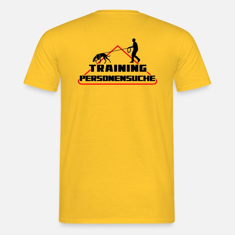 TRAINING PERSONENSUCHE JAGDHUND Mann - Männer T-Shirt - Gelb