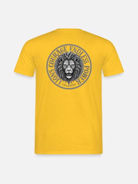 Lion's Courage - Männer T-Shirt - Gelb