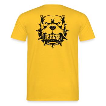 Pitbull - Men's T-Shirt - yellow - Back - AI Model Male 178 dark (178cm)