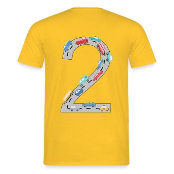 2. Geburtstag - Männer T-Shirt - Gelb - Hinten - AI Model Male 178 dark (178cm)