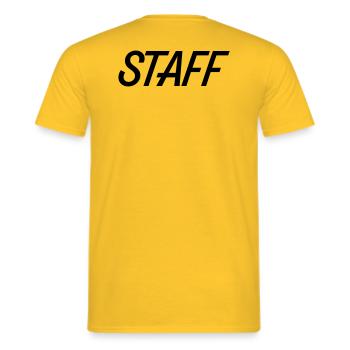 STAFF - Männer T-Shirt - Gelb - Hinten - AI Model Male 178 dark (178cm)