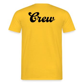 Crew 1 - Männer T-Shirt - Gelb - Hinten - AI Model Male 178 dark (178cm)