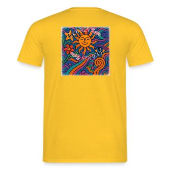 Feel the Sun - Sommer Design - Männer T-Shirt - Gelb - Hinten - AI Model Male 178 dark (178cm)