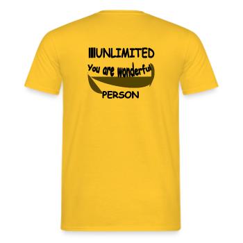 You are wonderful - Männer T-Shirt - Gelb - Hinten - AI Model Male 178 dark (178cm)