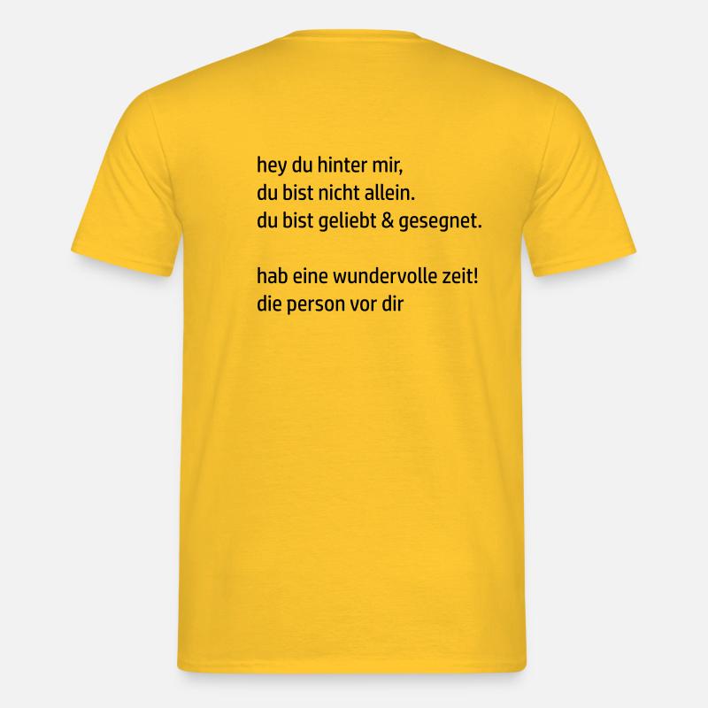 hey du hinter mir by csDesign - Männer T-Shirt - Gelb