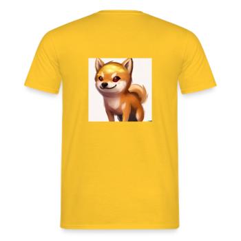 Cute Shiba Inu - Männer T-Shirt - Gelb - Hinten - AI Model Male 178 dark (178cm)