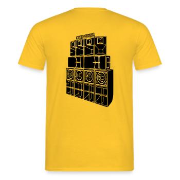sonorisation - T-shirt homme - jaune - Dos - AI Model Male 178 dark (178cm)