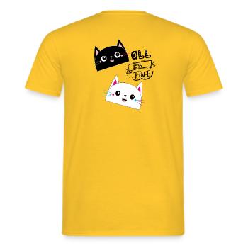 TOUT VA BIEN, Chats - T-shirt homme - jaune - Dos - AI Model Male 178 dark (178cm)