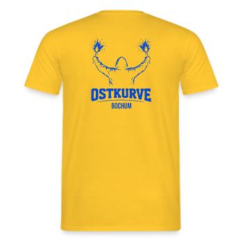Ostkurve Hoodie Design für Bochum Fußballfans - Männer T-Shirt - Gelb - Hinten - AI Model Male 178 dark (178cm)