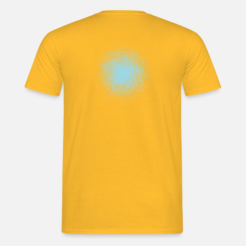 gepunkteter runder Hintergrund hellblau - Männer T-Shirt - Gelb
