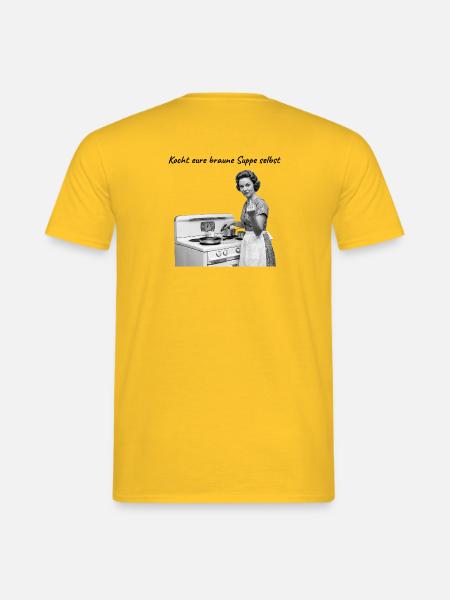Retro Hausfrau Mittelfinger - Rebellisch - FCK AFD - Männer T-Shirt - Gelb