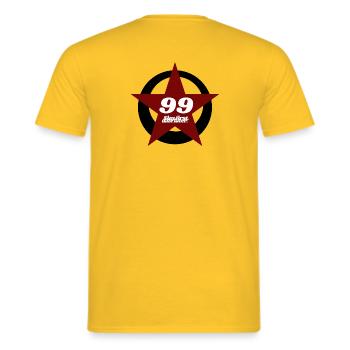 Stern mit 99 - Männer T-Shirt - Gelb - Hinten - AI Model Male 178 dark (178cm)