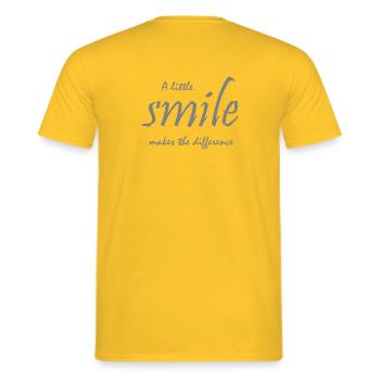 Un petit sourire fait toute la différence - T-shirt homme - jaune - Dos - AI Model Male 178 dark (178cm)