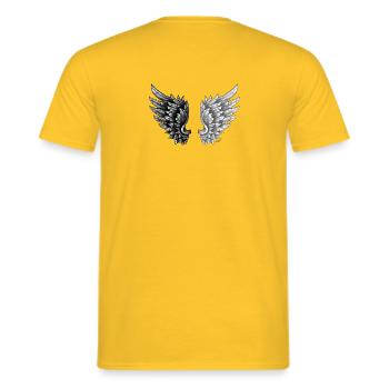 Angelwings YingYangAngel Wings - T-shirt homme - jaune - Dos - AI Model Male 178 dark (178cm)
