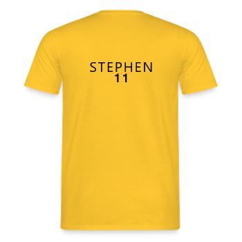 Dschungel Fan 2026  Karneval Kostüm STEPHEN Editio - Männer T-Shirt - Gelb - Hinten - AI Model Male 178 dark (178cm)
