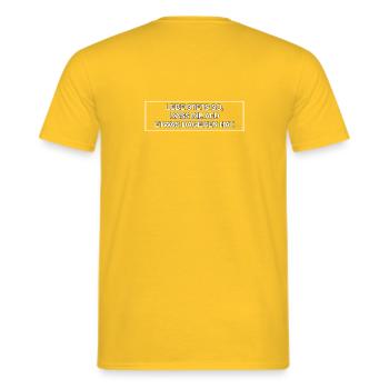 Lebe stets so, dass die AfD etwas dagegen hat. - Männer T-Shirt - Gelb - Hinten - AI Model Male 178 dark (178cm)
