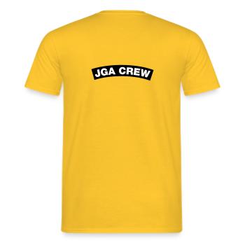 Bachelor Party Crew Element Top (Bachelor Party MC Rocker Cowl Design) - Men's T-Shirt - yellow - Back - AI Model Male 178 dark (178cm)