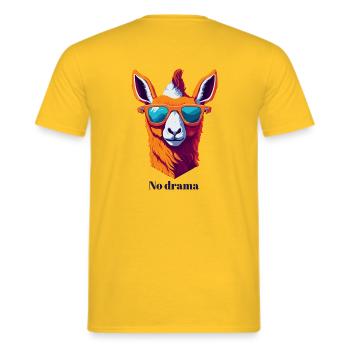 Retro Lama Vibes - Männer T-Shirt - Gelb - Hinten - AI Model Male 178 dark (178cm)