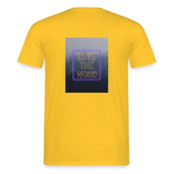 Love the wood - Männer T-Shirt - Gelb - Hinten - AI Model Male 178 dark (178cm)