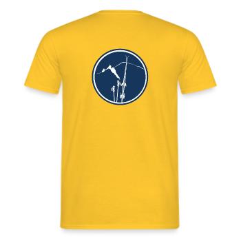 Chamonix Aiguille du Midi Mont blanc leewarddesign - Männer T-Shirt - Gelb - Hinten - AI Model Male 178 dark (178cm)