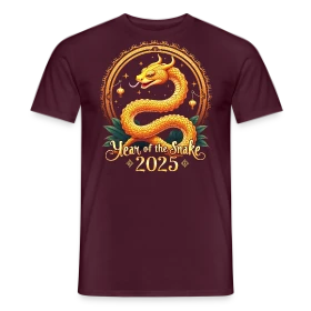 Maquette de T-shirt homme « T-shirt Nouvel An Chinois 2025 - Année du Serpent » à imprimer et personnaliser