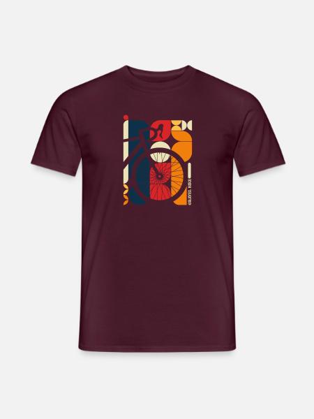 Radfahren Grafik, Gravelbike, Bauhaus, Geschenk - Männer T-Shirt - Ziegelrot