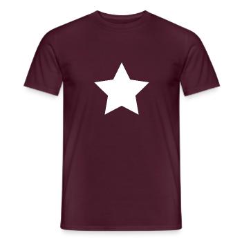 Stern weiß - Männer T-Shirt - Ziegelrot - Vorne - AI Model Male 178 light (178cm)