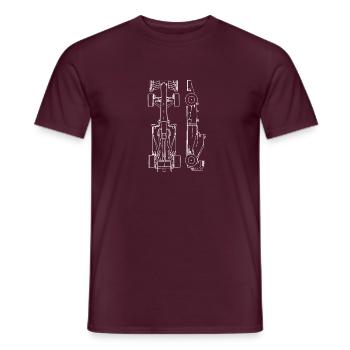 F1 Cars - Men's T-Shirt - brick red - Front - AI Model Male 178 light (178cm)