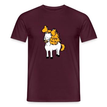 cheval mignon poney fille femelle fille cheval fille - T-shirt homme - rouge brique - Devant - AI Model Male 178 light (178cm)