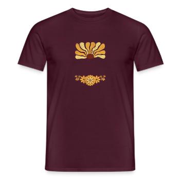 Retro Vibes Flower Power - Men's T-Shirt - brick red - Front - AI Model Male 178 light (178cm)
