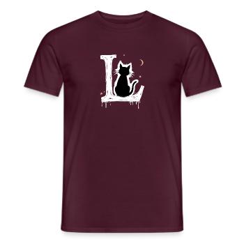 Lettre L avec chat - T-shirt homme - rouge brique - Devant - AI Model Male 178 light (178cm)
