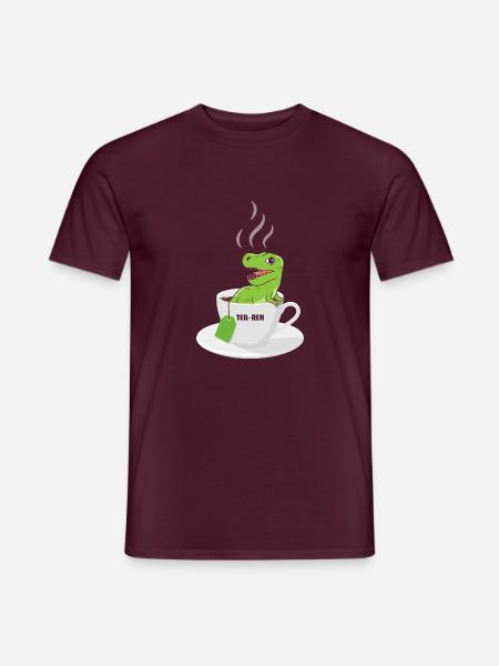 Tea-Rex Süßer T Rex Dinosaur Dino Tee Liebhaber - Männer T-Shirt - Ziegelrot