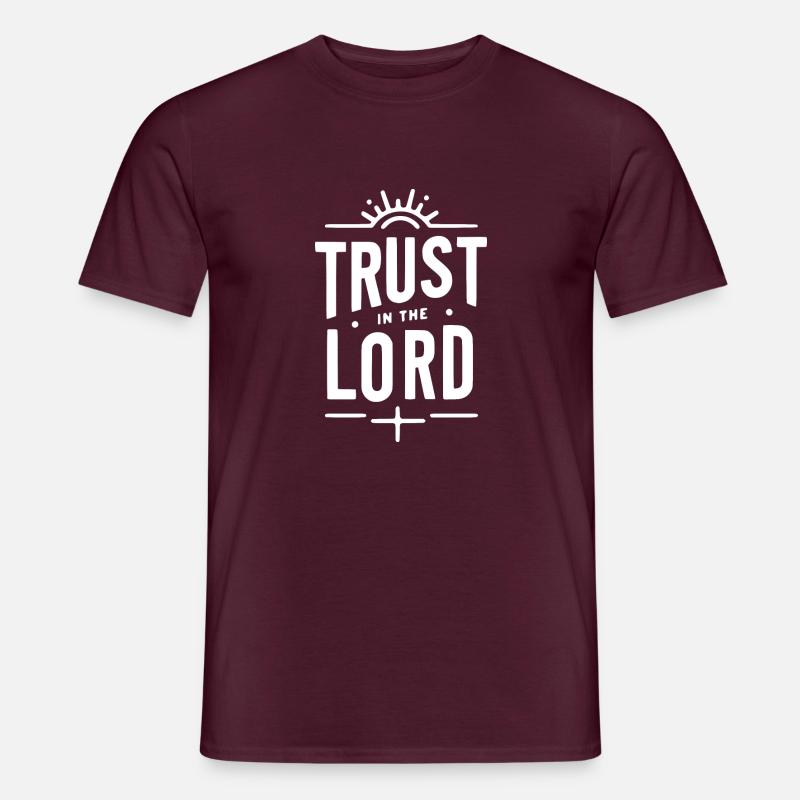 Vertraue auf den Herrn - Männer T-Shirt - Ziegelrot