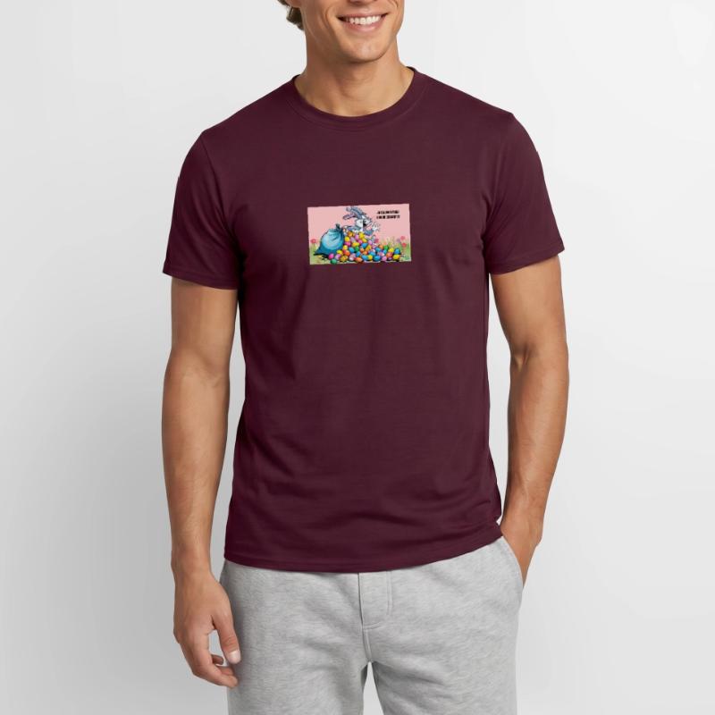 Yes, it's already Easter today - Easter bunny with eggs Men’s T-shirt