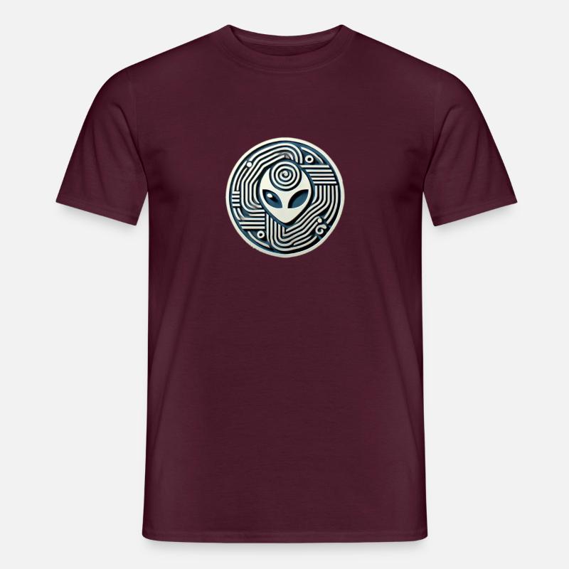 Labyrinth digital Alien - Männer T-Shirt - Ziegelrot