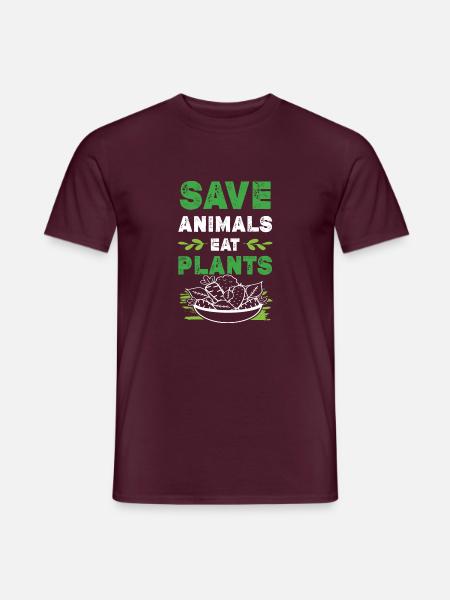 schütze tiere esse pflanzen - Männer T-Shirt - Ziegelrot