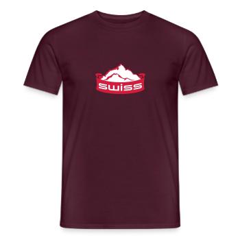 Swiss Mountain Banner Logo - T-shirt homme - rouge brique - Devant - AI Model Male 178 light (178cm)